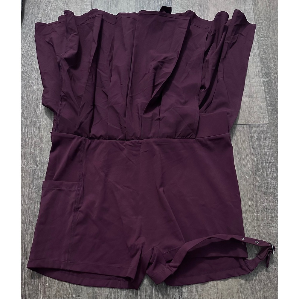 Halara Pleated Buckle Cutout Active Skort Plum Purple Womens Size Medium Reg NEW - Picture 8 of 10